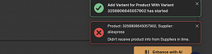 Issue with importing different variants in 1 product